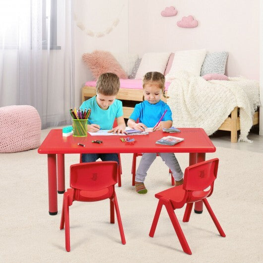 Kids Plastic Rectangular Learn and Play Table-Red LuxuryLifeWay Online Store