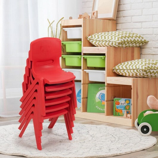 6-pack Kids Plastic Stackable Classroom Chairs-Blue