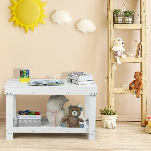 Solid Multifunctional Wood Kids Activity Play Table-White - Color: White LuxuryLifeWay Online Store