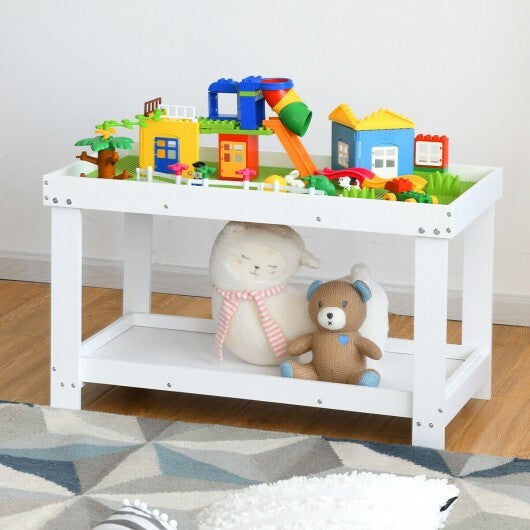 Solid Multifunctional Wood Kids Activity Play Table-White - Color: White LuxuryLifeWay Online Store