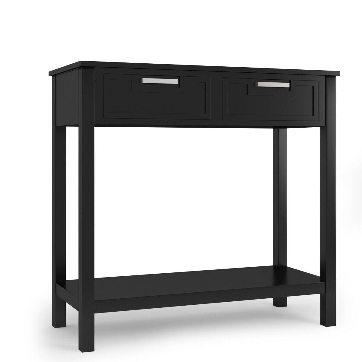 Narrow Console Table with Drawers and Open Storage Shelf-Black - Color: Black LuxuryLifeWay Online Store