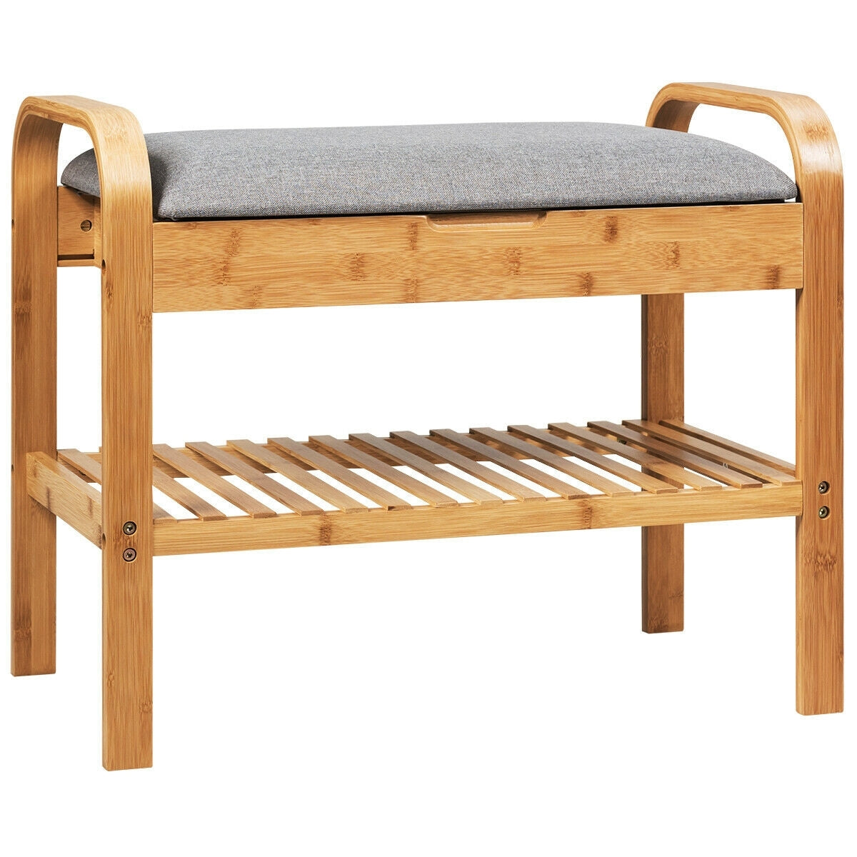 Shoe Rack Bench Bamboo with Storage Shelf-Natural - Color: Natural LuxuryLifeWay Online Store