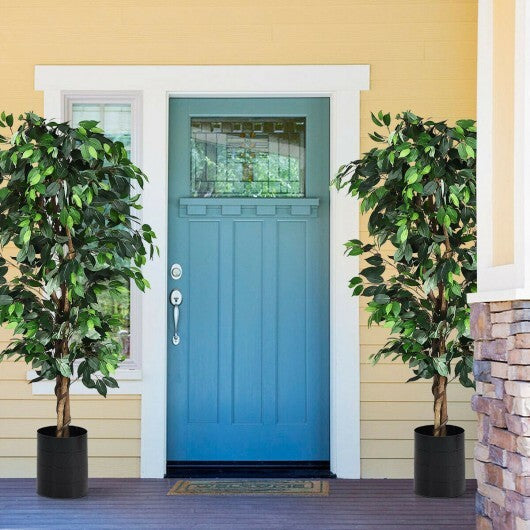6 Feet Artificial Ficus Silk Tree - Color: Green LuxuryLifeWay Online Store