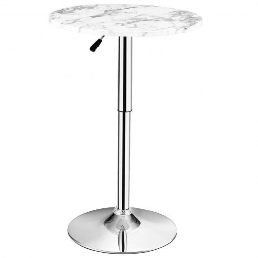 360 Swivel Cocktail Pub Table with Sliver Leg and Base-Black