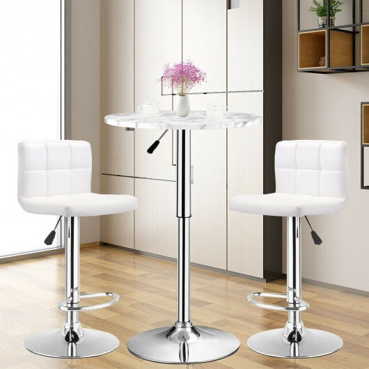 360 Swivel Cocktail Pub Table with Sliver Leg and Base-Black