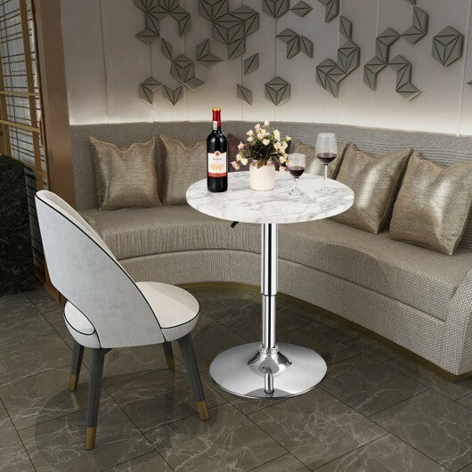 360 Swivel Cocktail Pub Table with Sliver Leg and Base-Black