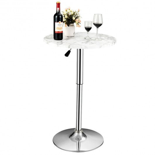 360 Swivel Cocktail Pub Table with Sliver Leg and Base-Black
