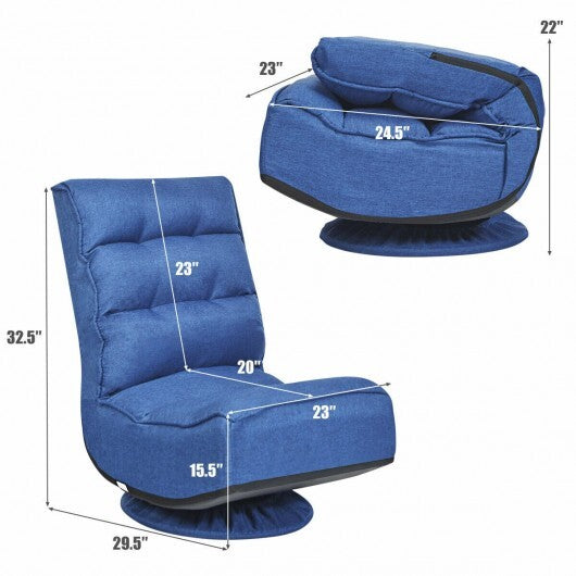 5-Position Folding Floor Gaming Chair-Navy LuxuryLifeWay Online Store