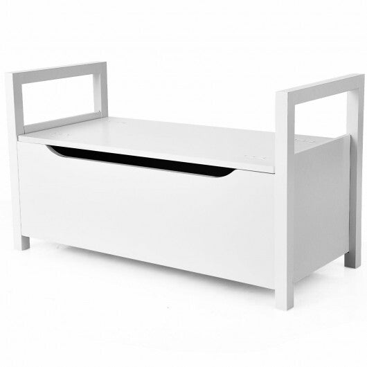 34.5 15.5 19.5 Inch Shoe Storage Bench with Cushion Seat for Entryway-White