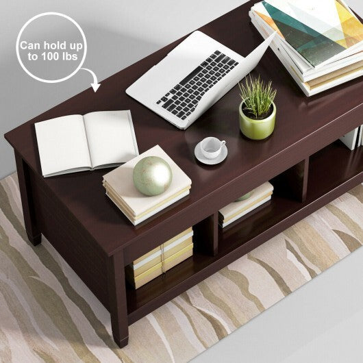 Coffee Table with Hidden Storage Compartment-White
