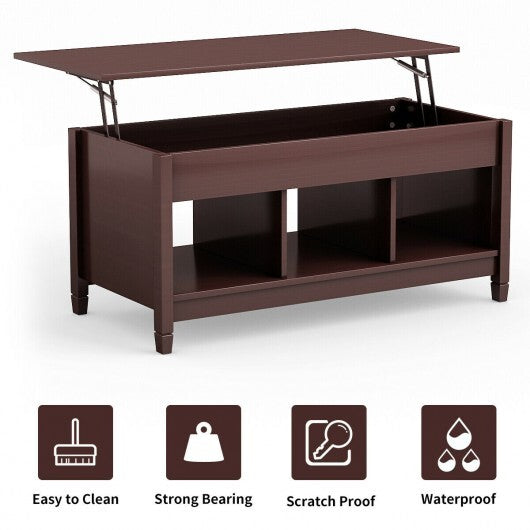 Coffee Table with Hidden Storage Compartment-White