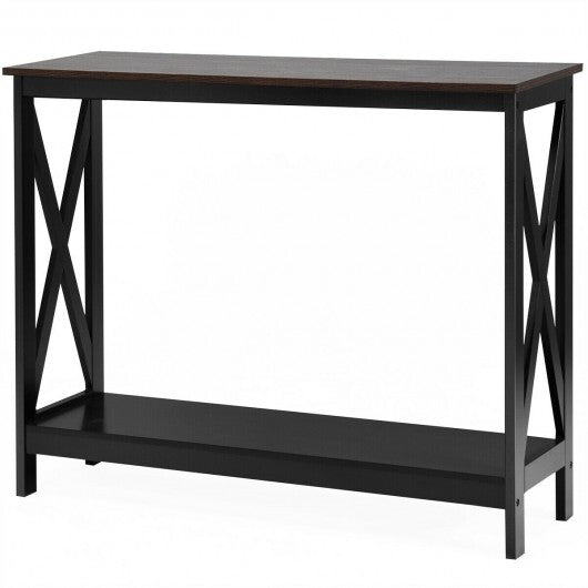 2-Tier Console X-Design Sofa Side Accent Table-White LuxuryLifeWay Online Store