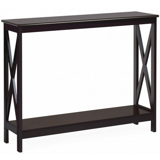 2-Tier Console X-Design Sofa Side Accent Table-White LuxuryLifeWay Online Store