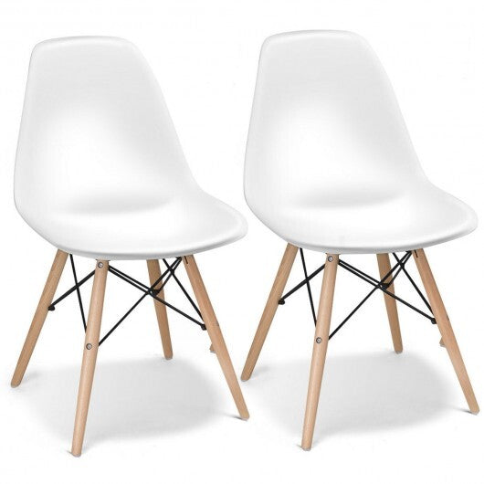 Set of 2 Mid-Century Modern DSW Dining Side Chair-White - Color: White LuxuryLifeWay Online Store