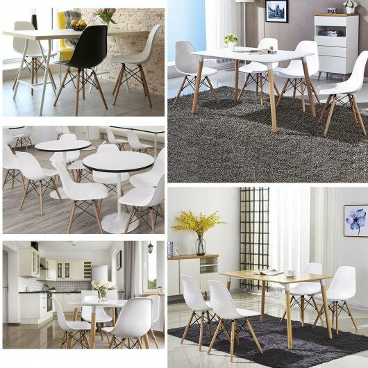 Set of 2 Mid-Century Modern DSW Dining Side Chair-White - Color: White LuxuryLifeWay Online Store