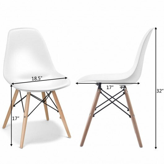 Set of 2 Mid-Century Modern DSW Dining Side Chair-White - Color: White LuxuryLifeWay Online Store