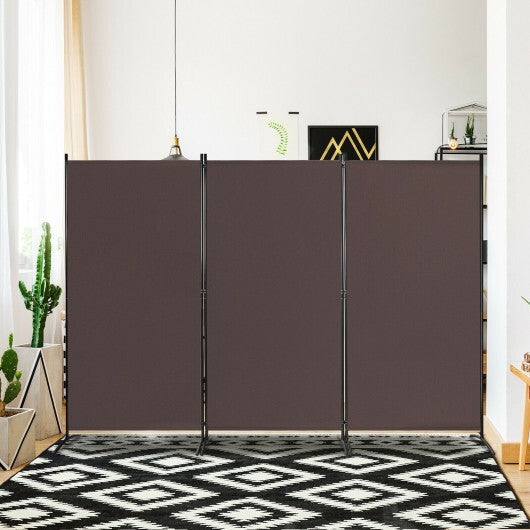 3-Panel Room Divider Folding Privacy Partition Screen for Office Room-Brown - Color: Brown LuxuryLifeWay Online Store