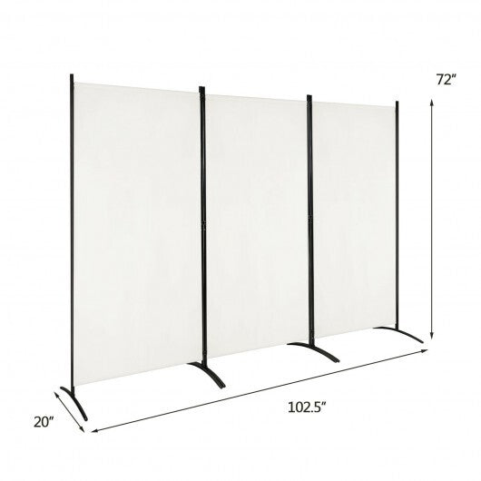 3-Panel Room Divider Folding Privacy Partition Screen for Office Room-Black