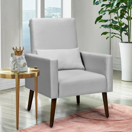 2-in-1 Fabric Upholstered Rocking Chair with Pillow-Light Gray - Color: Light Gray LuxuryLifeWay Online Store