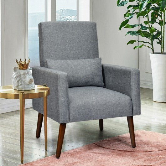 2-in-1 Fabric Upholstered Rocking Chair with Pillow-Beige LuxuryLifeWay Online Store