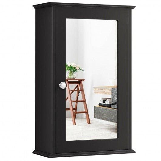 Bathroom Wall Cabinet with Single Mirror Door-Brown - Color: Brown LuxuryLifeWay Online Store