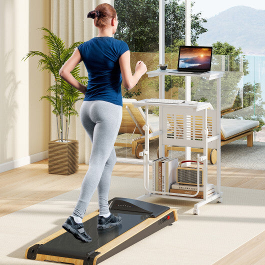 Height Adjustable Mobile Computer Stand-Up Desk with Two Modes-White LuxuryLifeWay Online Store