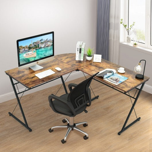 59 Inches L-Shaped Corner Desk Computer Table for Home Office Study Workstation-Black