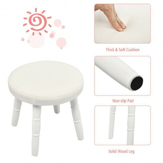 Kids Vanity Makeup Table & Chair Set Make Up Stool-White LuxuryLifeWay Online Store
