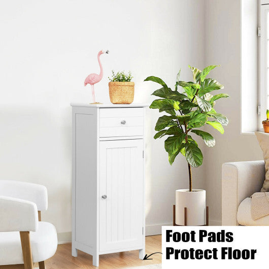 Wooden Bathroom Floor Storage Cabinet with Drawer and Shelf LuxuryLifeWay Online Store
