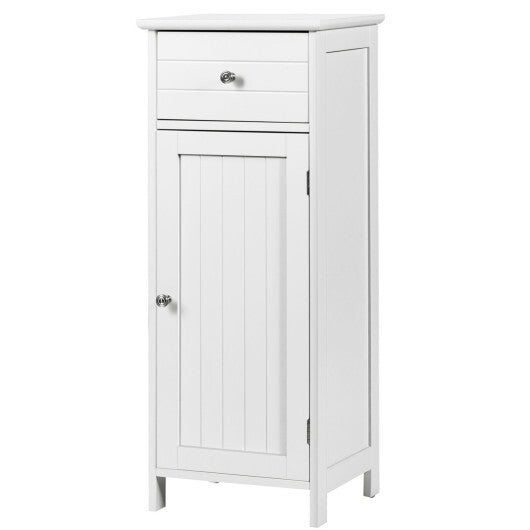Wooden Bathroom Floor Storage Cabinet with Drawer and Shelf LuxuryLifeWay Online Store