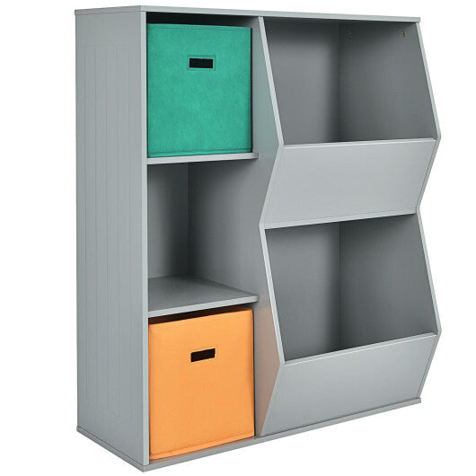 Kids Toy Storage Cabinet Shelf Organizer -Gray LuxuryLifeWay Online Store