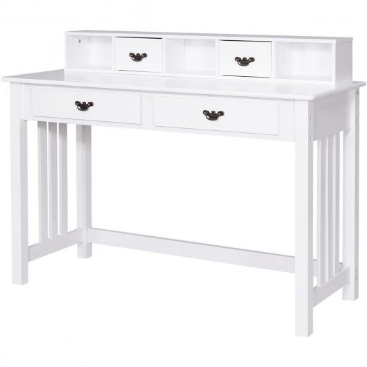 Home Office Writing Desk with 4 Drawer Computer Study Table - Color: White LuxuryLifeWay Online Store