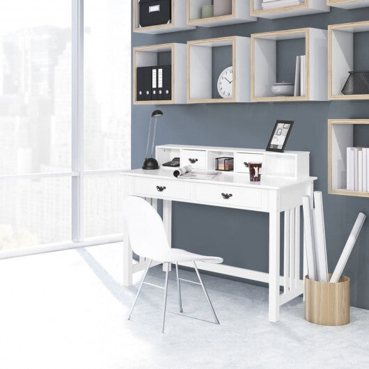 Home Office Writing Desk with 4 Drawer Computer Study Table - Color: White LuxuryLifeWay Online Store