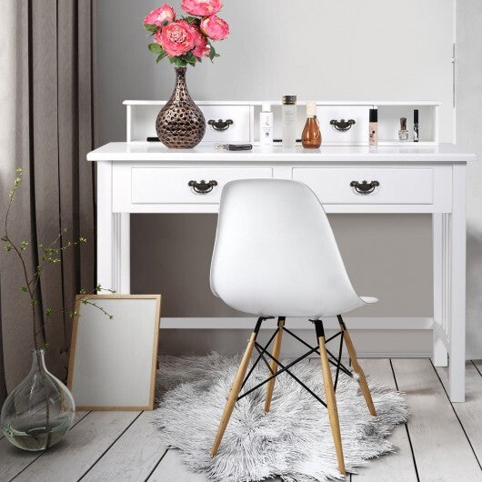 Home Office Writing Desk with 4 Drawer Computer Study Table - Color: White LuxuryLifeWay Online Store