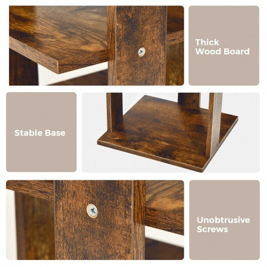 Wooden Shoes Storage Stand 7 Tiers Shoe Rack Organizer Multi-shoe Rack Shoebox-Rustic Brown - Color: Rustic Brown LuxuryLifeWay Online Store
