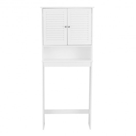 Over The Toilet Storage Cabinet with Double Doors and Adjustable Shelf LuxuryLifeWay Online Store