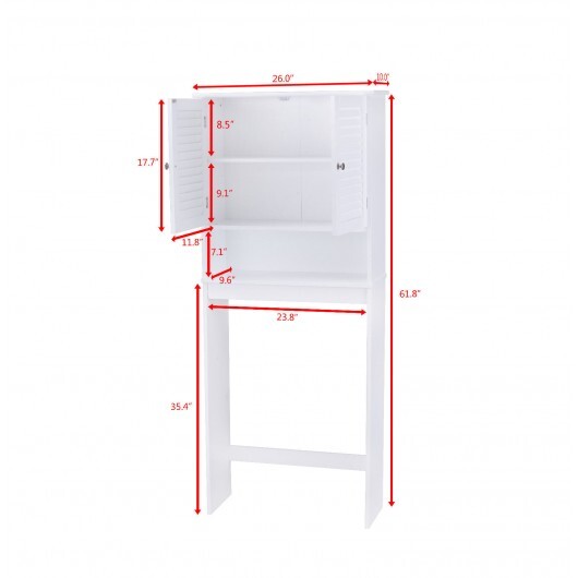 Over The Toilet Storage Cabinet with Double Doors and Adjustable Shelf LuxuryLifeWay Online Store
