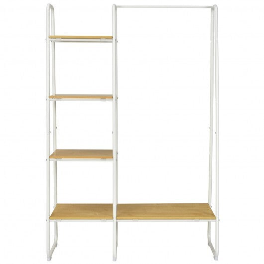 Clothes Rack Free Standing Storage Tower with Hanging Bar-Natural - Color: Natural LuxuryLifeWay Online Store