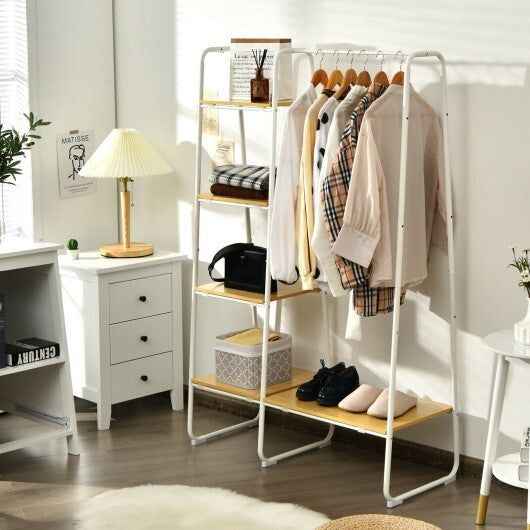 Clothes Rack Free Standing Storage Tower with Hanging Bar-Natural - Color: Natural LuxuryLifeWay Online Store