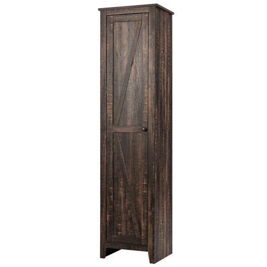 Linen Tower Bathroom Storage Cabinet Tall Slim Side Organizer with Shelf-White LuxuryLifeWay Online Store