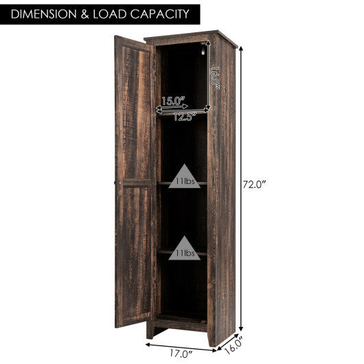 Linen Tower Bathroom Storage Cabinet Tall Slim Side Organizer with Shelf-White LuxuryLifeWay Online Store