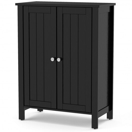 2-Door Bathroom Floor Storage Cabinet with Adjustable Shelf