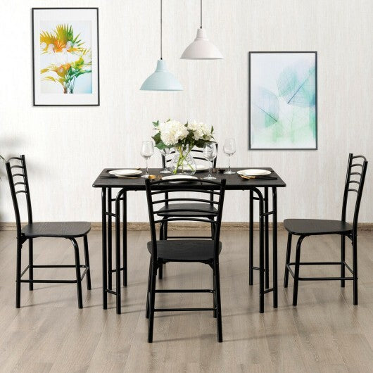 5 Pieces Wood Rectangular Dining Table Set