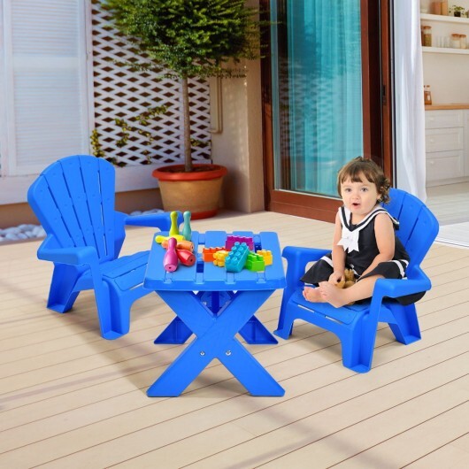 3-Piece Plastic Children Play Table Chair Set-Red LuxuryLifeWay Online Store