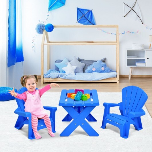 3-Piece Plastic Children Play Table Chair Set-Red LuxuryLifeWay Online Store