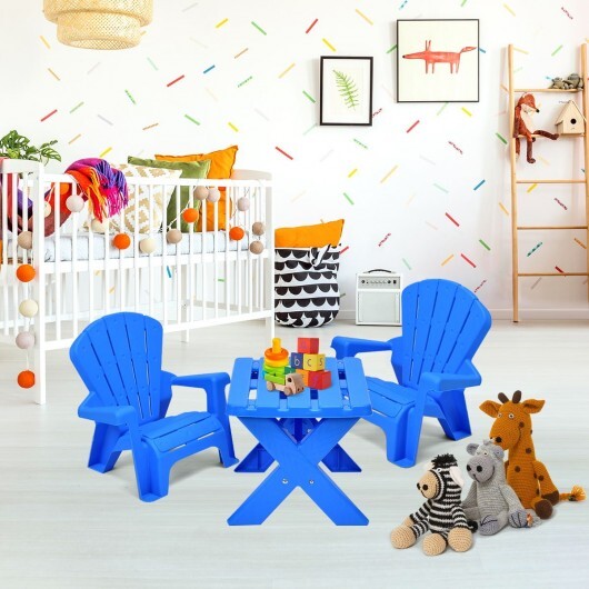 3-Piece Plastic Children Play Table Chair Set-Red LuxuryLifeWay Online Store