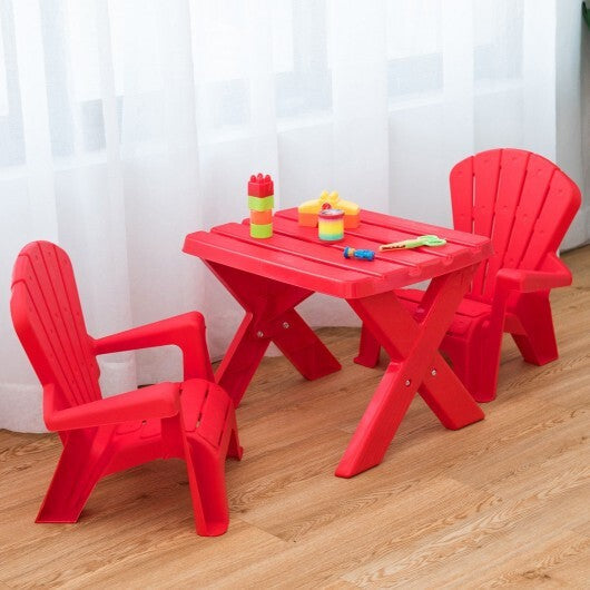 3-Piece Plastic Children Play Table Chair Set-Red LuxuryLifeWay Online Store