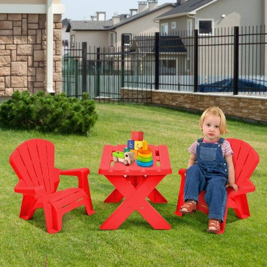 3-Piece Plastic Children Play Table Chair Set-Red LuxuryLifeWay Online Store