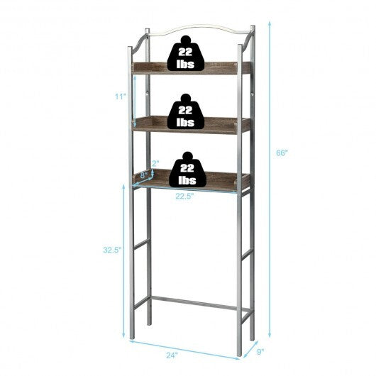 3-Tier Over-The-Toilet Bathroom Spacesaver Storage Rack-Silver - Color: Silver LuxuryLifeWay Online Store