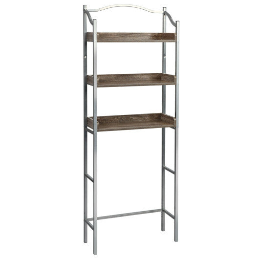 3-Tier Over-The-Toilet Bathroom Spacesaver Storage Rack-Silver